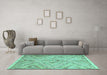 Machine Washable Abstract Turquoise Contemporary Area Rugs in a Living Room,, wshcon870turq