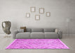 Machine Washable Abstract Purple Contemporary Area Rugs in a Living Room, wshcon870pur