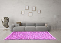 Machine Washable Abstract Purple Contemporary Rug, wshcon870pur