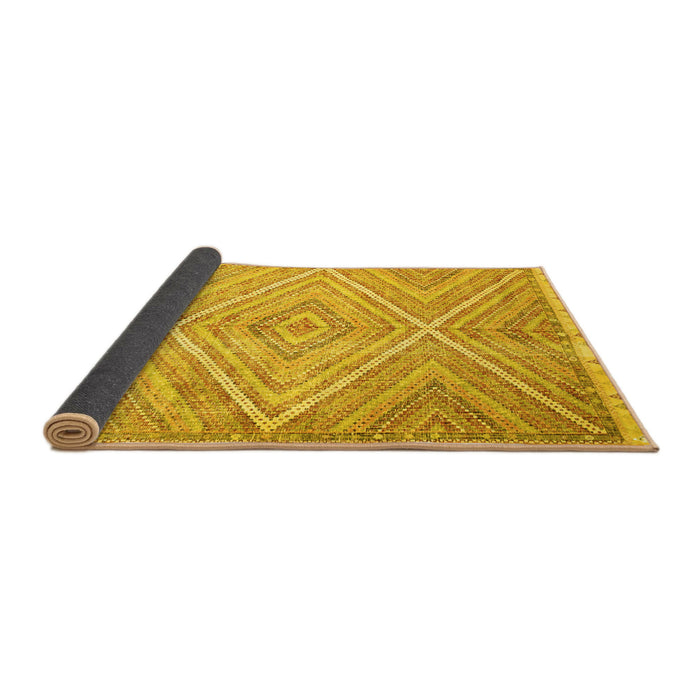 Sideview of Abstract Yellow Contemporary Rug, con870yw