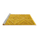 Sideview of Machine Washable Abstract Yellow Contemporary Rug, wshcon870yw