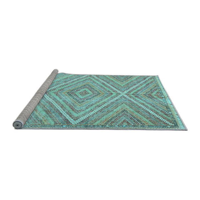 Sideview of Machine Washable Abstract Light Blue Contemporary Rug, wshcon870lblu