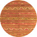 Square Southwestern Orange Country Rug, con871org