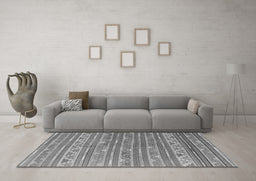 Machine Washable Southwestern Gray Country Rug in a Living Room,, wshcon871gry
