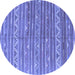 Round Southwestern Blue Country Rug, con871blu