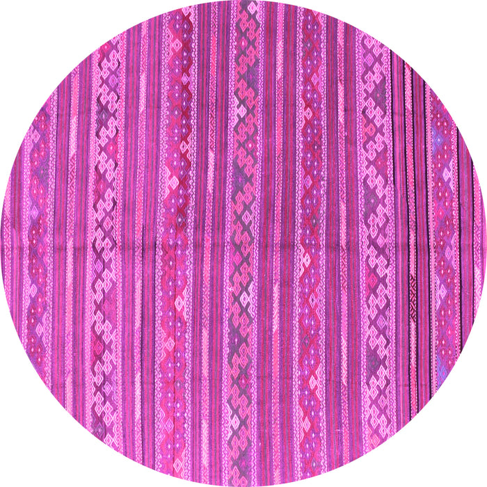 Round Machine Washable Southwestern Pink Country Rug, wshcon871pnk