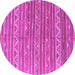 Round Machine Washable Southwestern Pink Country Rug, wshcon871pnk