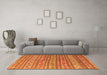 Machine Washable Southwestern Orange Country Area Rugs in a Living Room, wshcon871org