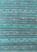 Machine Washable Southwestern Light Blue Country Rug, wshcon871lblu