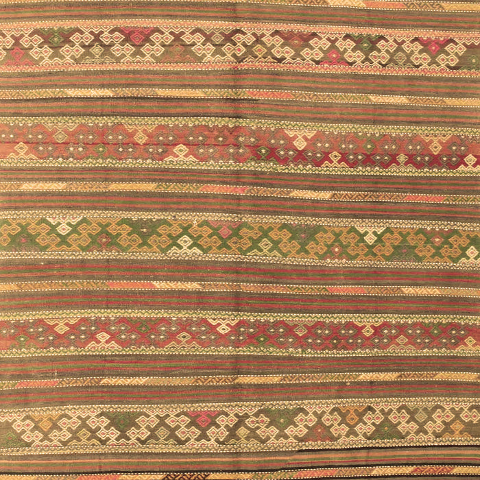 Machine Washable Southwestern Brown Country Rug, wshcon871brn