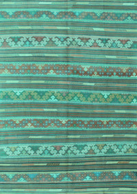 Southwestern Turquoise Country Rug, con871turq