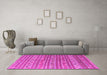Machine Washable Southwestern Pink Country Rug in a Living Room, wshcon871pnk