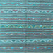 Square Machine Washable Southwestern Light Blue Country Rug, wshcon871lblu