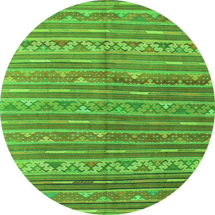 Square Southwestern Green Country Rug, con871grn