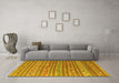 Machine Washable Southwestern Yellow Country Rug in a Living Room, wshcon871yw