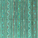 Square Southwestern Turquoise Country Rug, con871turq