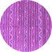 Round Southwestern Purple Country Rug, con871pur