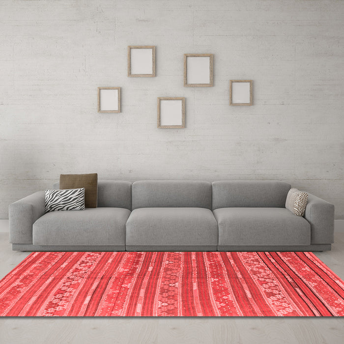 Country Red Washable Rugs