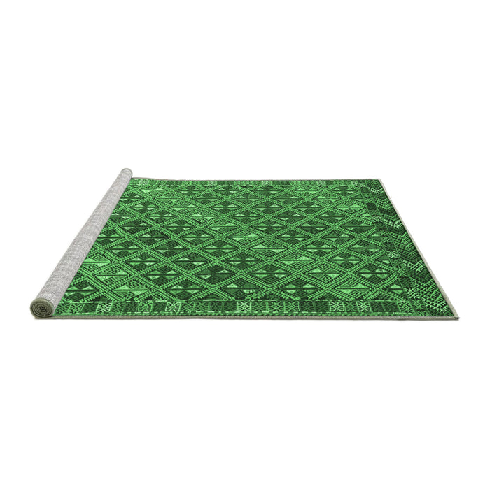 Sideview of Machine Washable Oriental Emerald Green Traditional Area Rugs, wshcon872emgrn
