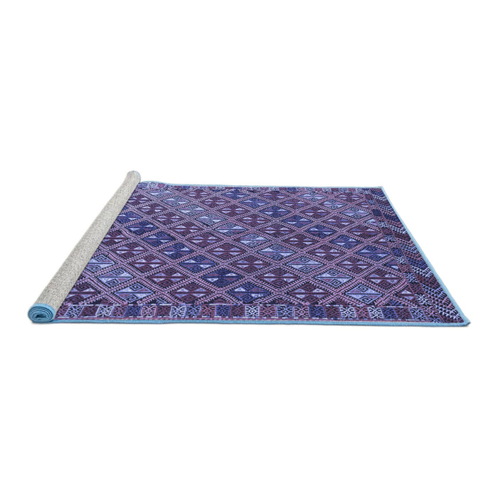 Sideview of Machine Washable Oriental Blue Traditional Rug, wshcon872blu