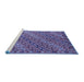 Sideview of Machine Washable Oriental Blue Traditional Rug, wshcon872blu