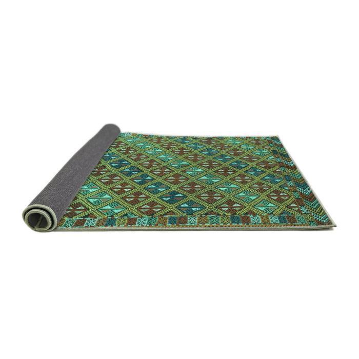 Sideview of Oriental Turquoise Traditional Rug, con872turq