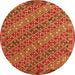 Square Oriental Orange Traditional Rug, con872org