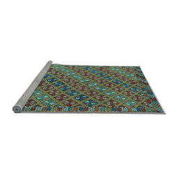 Sideview of Machine Washable Oriental Light Blue Traditional Rug, wshcon872lblu
