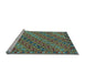 Sideview of Machine Washable Oriental Light Blue Traditional Rug, wshcon872lblu