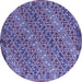 Round Oriental Blue Traditional Rug, con872blu