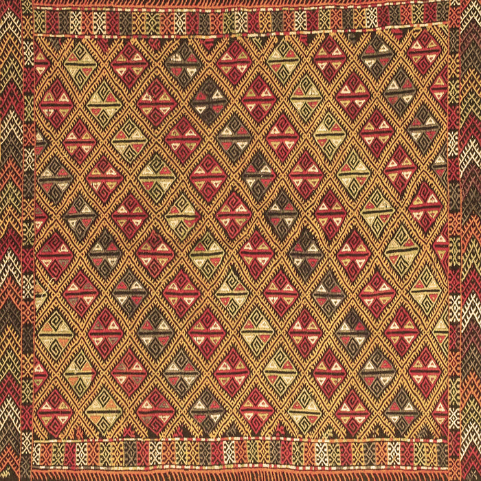 Square Machine Washable Oriental Brown Traditional Rug, wshcon872brn
