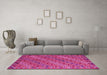 Machine Washable Oriental Pink Traditional Rug in a Living Room, wshcon872pnk