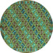 Round Oriental Turquoise Traditional Rug, con872turq