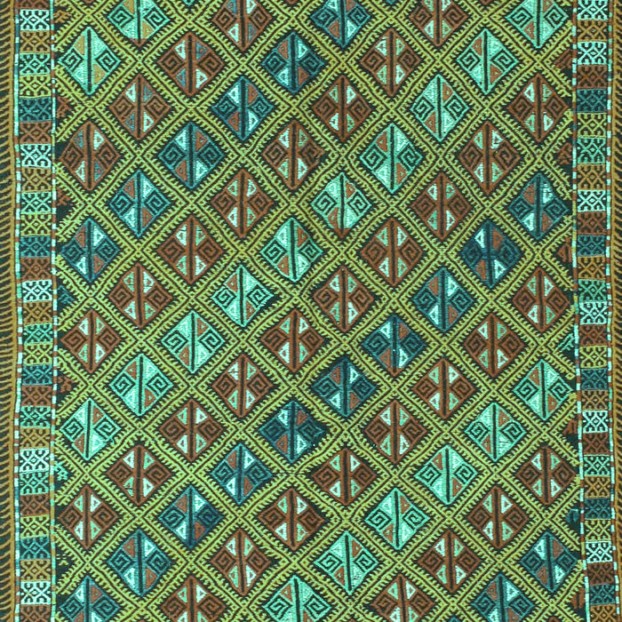 Machine Washable Oriental Turquoise Traditional Area Rugs, wshcon872turq