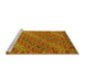 Sideview of Machine Washable Oriental Yellow Traditional Rug, wshcon872yw