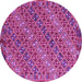 Round Oriental Purple Traditional Rug, con872pur