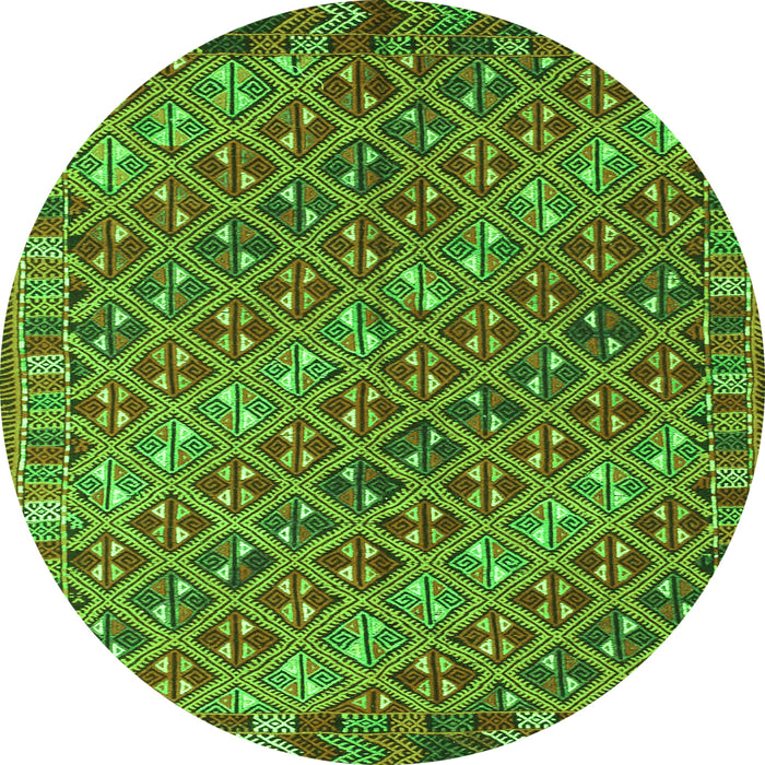 Square Oriental Green Traditional Rug, con872grn