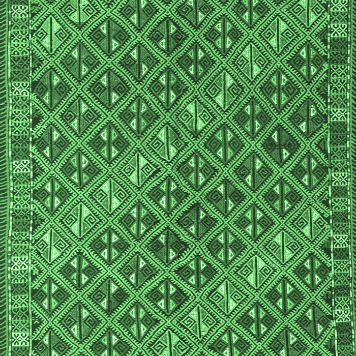 Machine Washable Oriental Emerald Green Traditional Area Rugs, wshcon872emgrn