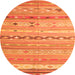 Square Southwestern Orange Country Rug, con873org