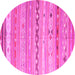 Round Southwestern Pink Country Rug, con873pnk