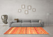 Machine Washable Southwestern Orange Country Area Rugs in a Living Room, wshcon873org