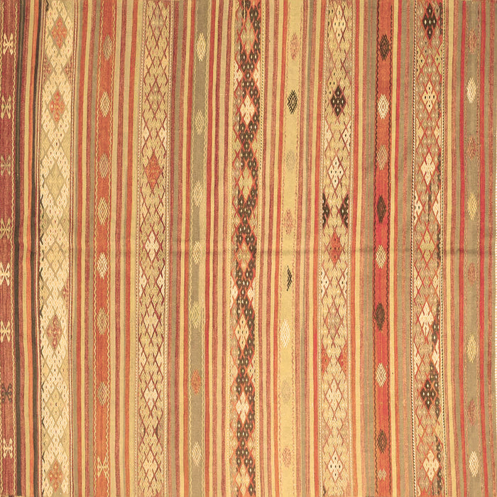 Square Machine Washable Southwestern Brown Country Rug, wshcon873brn