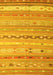 Machine Washable Southwestern Yellow Country Rug, wshcon873yw