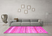 Machine Washable Southwestern Pink Country Rug in a Living Room, wshcon873pnk