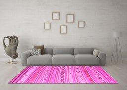 Machine Washable Southwestern Pink Country Rug in a Living Room, wshcon873pnk
