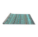 Sideview of Machine Washable Southwestern Light Blue Country Rug, wshcon873lblu