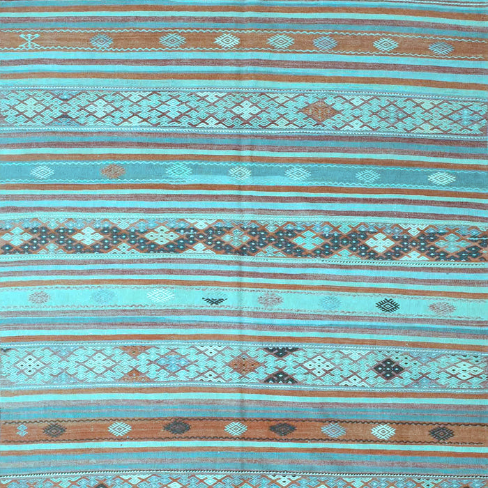 Machine Washable Southwestern Light Blue Country Rug, wshcon873lblu