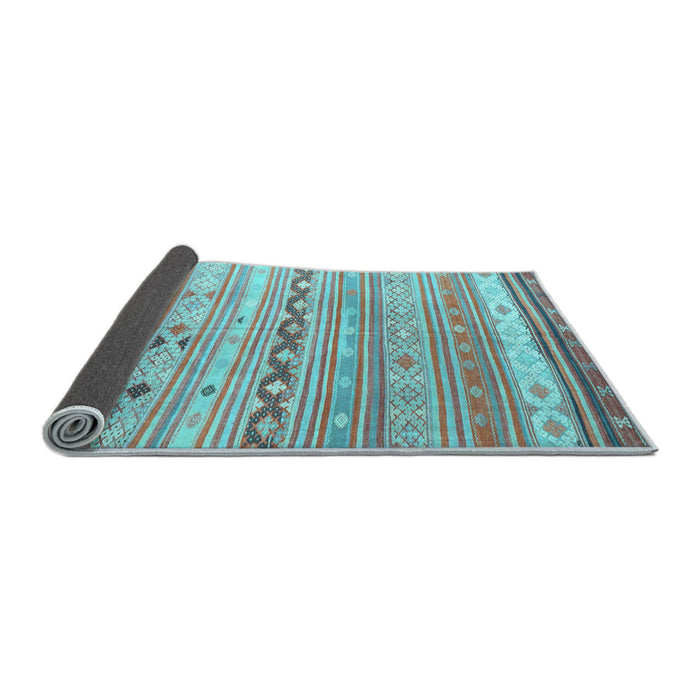 Sideview of Southwestern Light Blue Country Rug, con873lblu