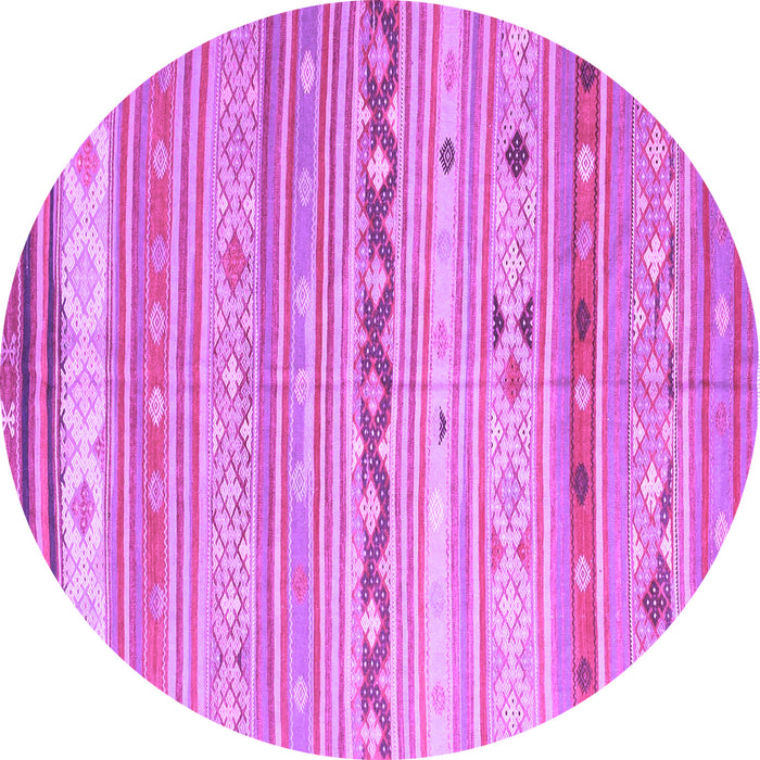 Round Machine Washable Southwestern Purple Country Area Rugs, wshcon873pur
