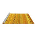 Sideview of Machine Washable Southwestern Yellow Country Rug, wshcon873yw